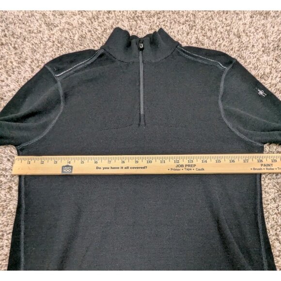 Smartwool Intraknit Thermal 1/4 Zip Pullover Mens Medium Black Merino Wool Blend - Picture 5 of 6